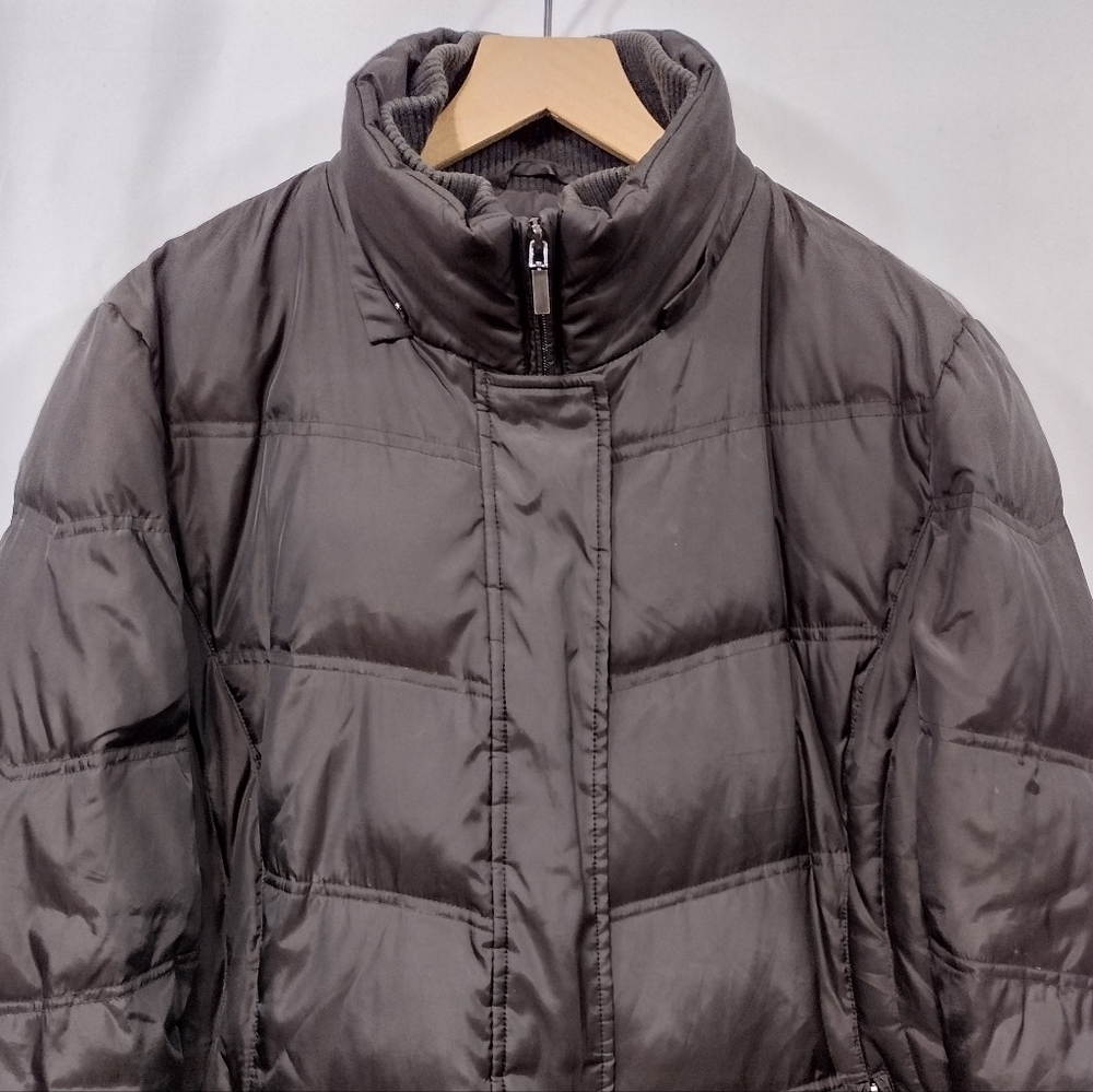 London Fog Down Feather Puffer Jacket Women's L Brown Winter Warm Cozy Retro - Picture 2 of 12